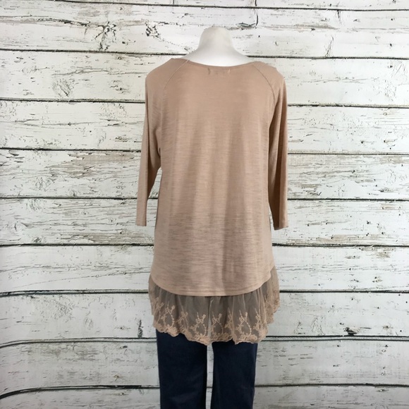 B7 Umgee blush romantic lace top Sm - Picture 3 of 6
